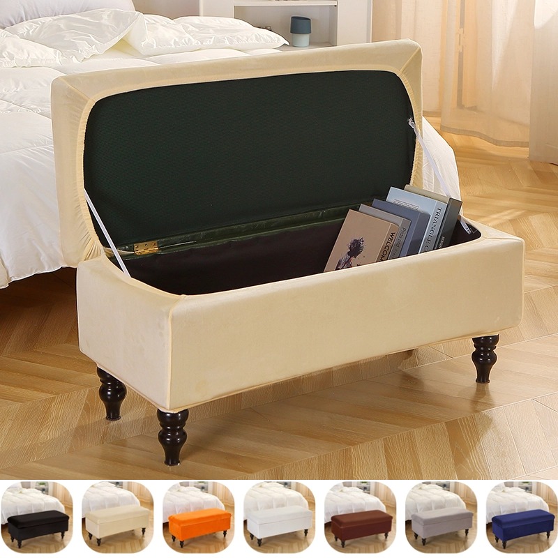 Office Furniture Dimensions - 1PC Soft Velvet Storage Stool Cover