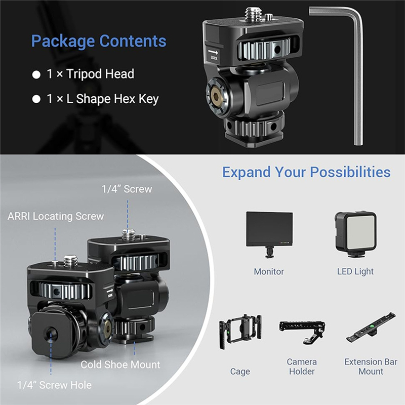 Adjustable Monitor Mount - IDUD DSLR Camera Clamp Adjustable Monitor