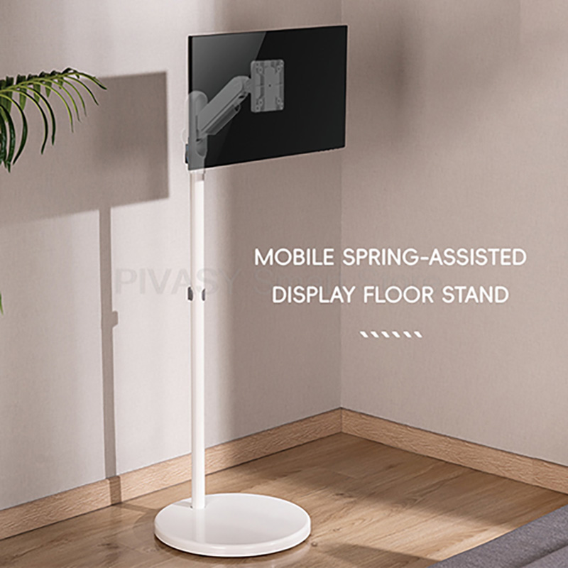 Adjustable Monitor Mount - Rolling Mobile TV Cart on 5
