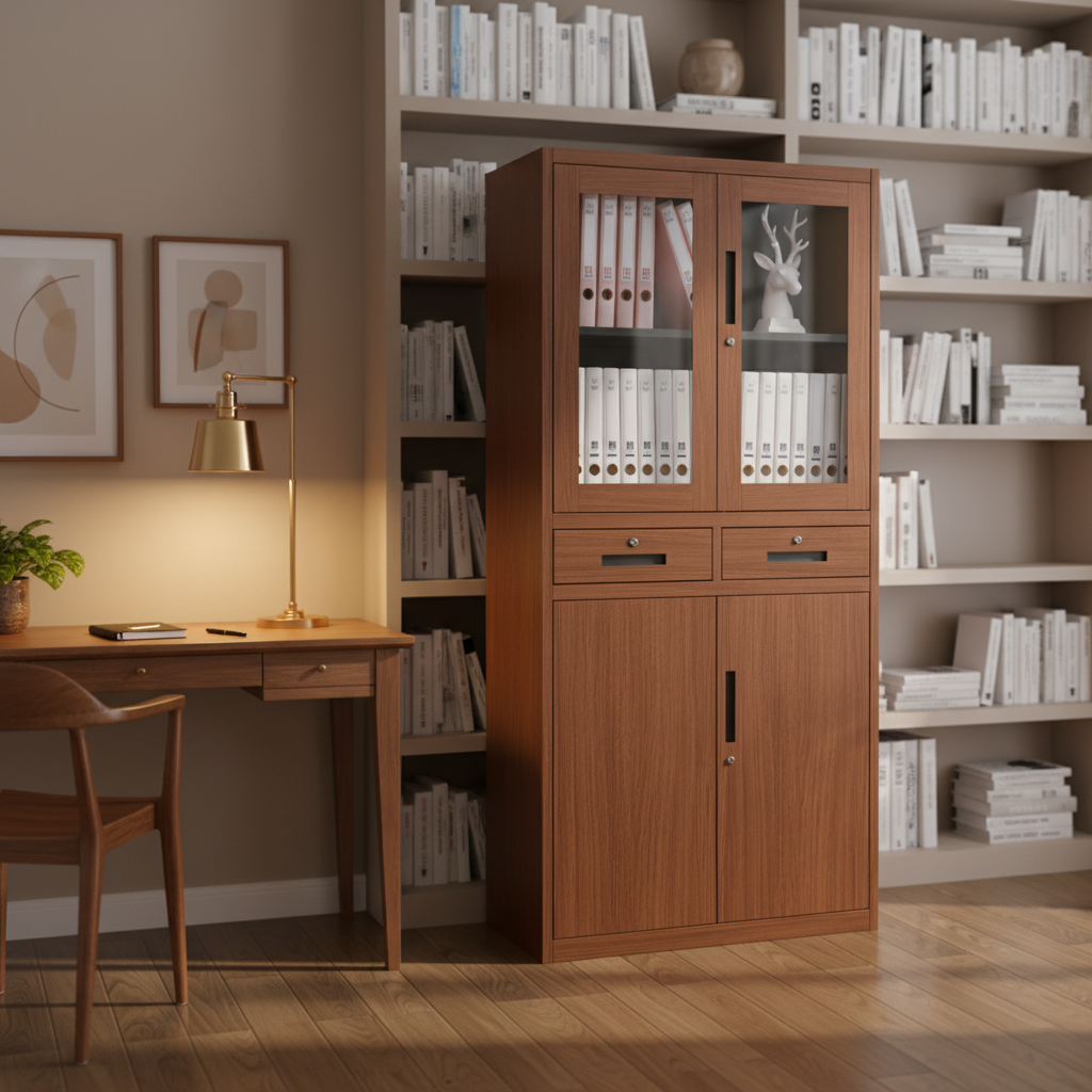 Office Furniture For Sale - Hot Sale Brown Wood Grain Metal