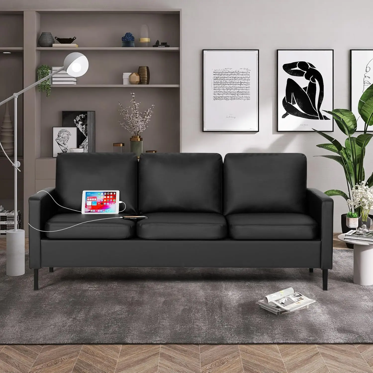 Modern Comfy Couch with  USB,  – Office Furniture Dimensions recenzja i cena