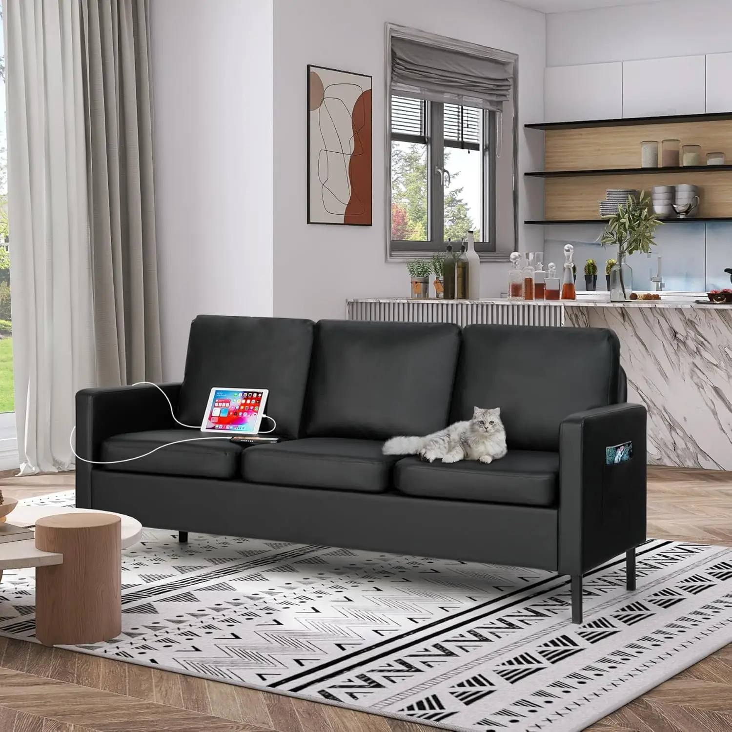 Modern Comfy Couch with  USB,  – Office Furniture Dimensions recenzja i cena