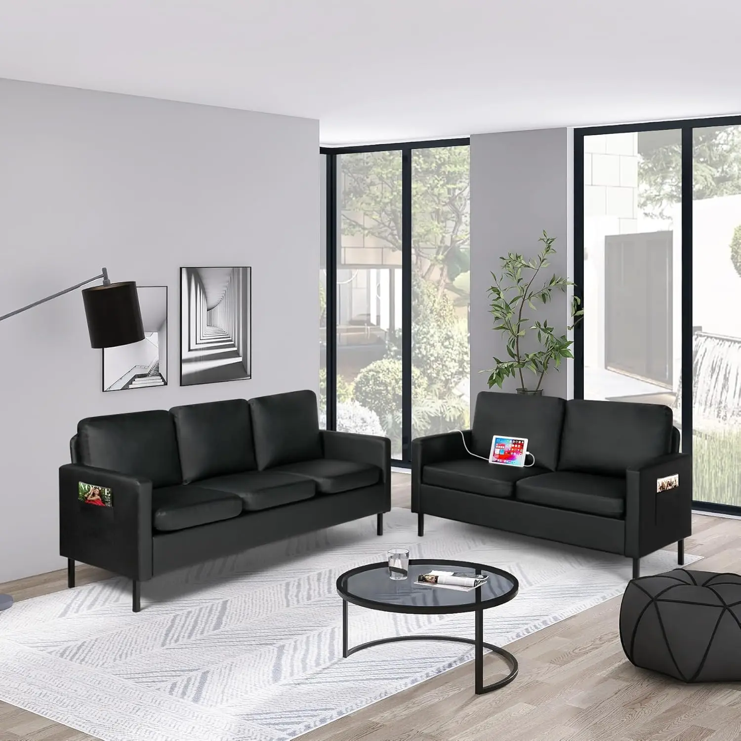 Modern Comfy Couch with  USB,  – Office Furniture Dimensions recenzja i cena