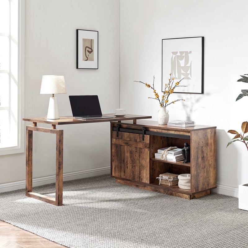 L-Shaped Desk with Credenza St – Office Furniture Credenza recenzja i cena