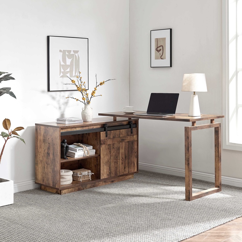 L-Shaped Desk with Credenza St – Office Furniture Credenza recenzja i cena