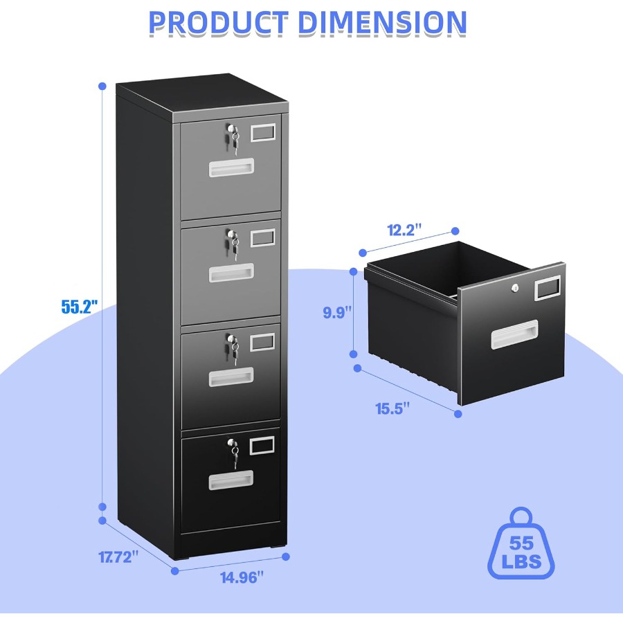 4 Drawer File Cabinet Metal Ve – Office Furniture Names recenzja i cena
