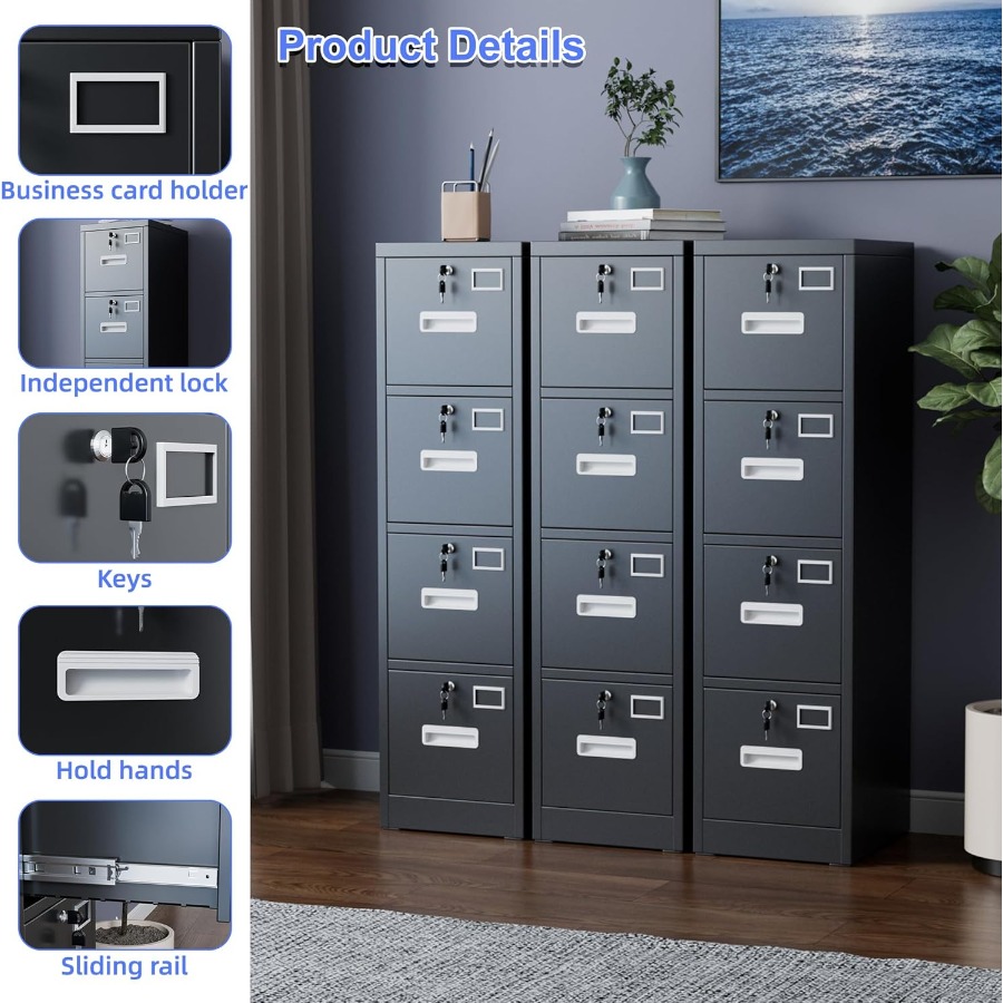 4 Drawer File Cabinet Metal Ve – Office Furniture Names recenzja i cena