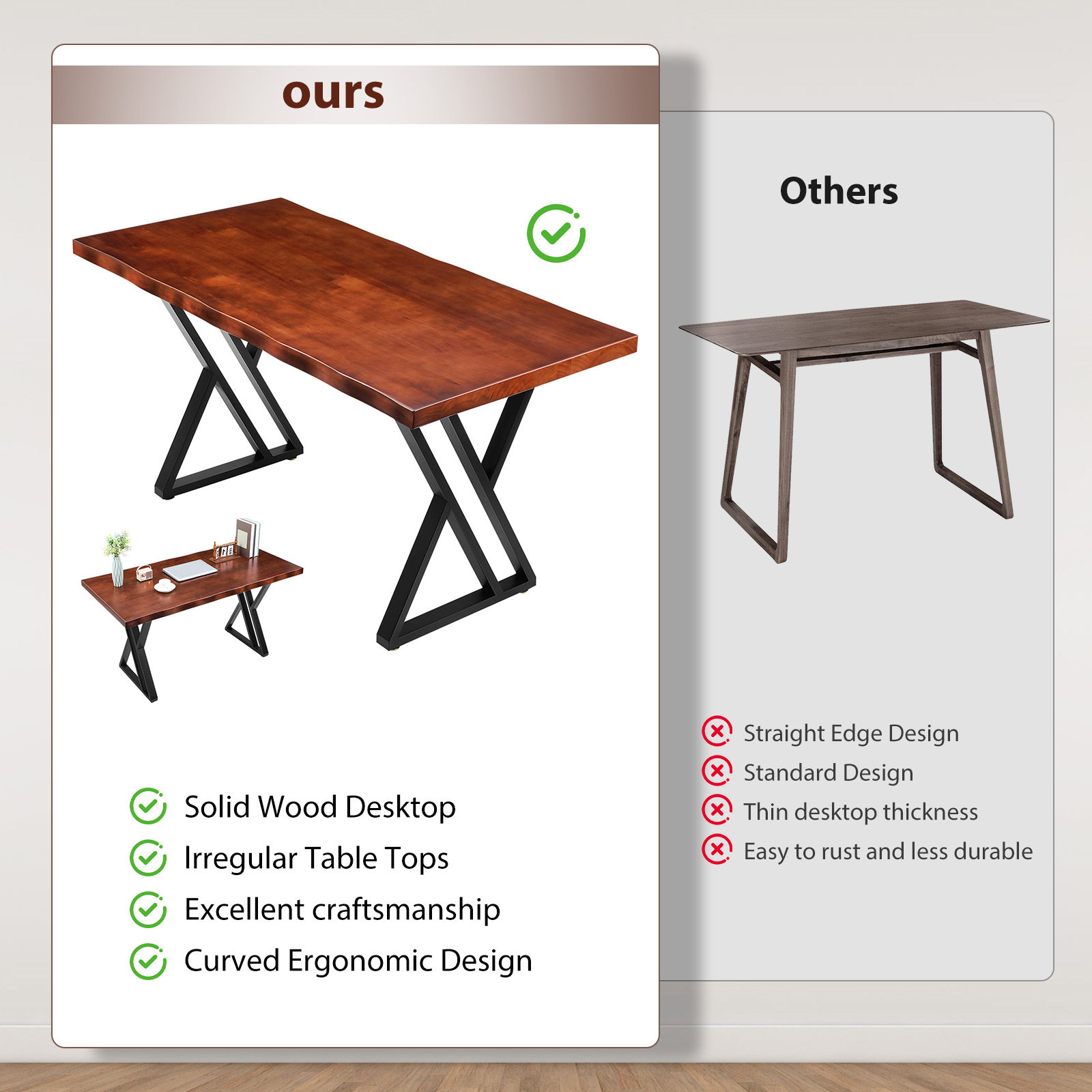 Heavy-Duty Solid Wood Computer – Office Furniture Dimensions recenzja i cena