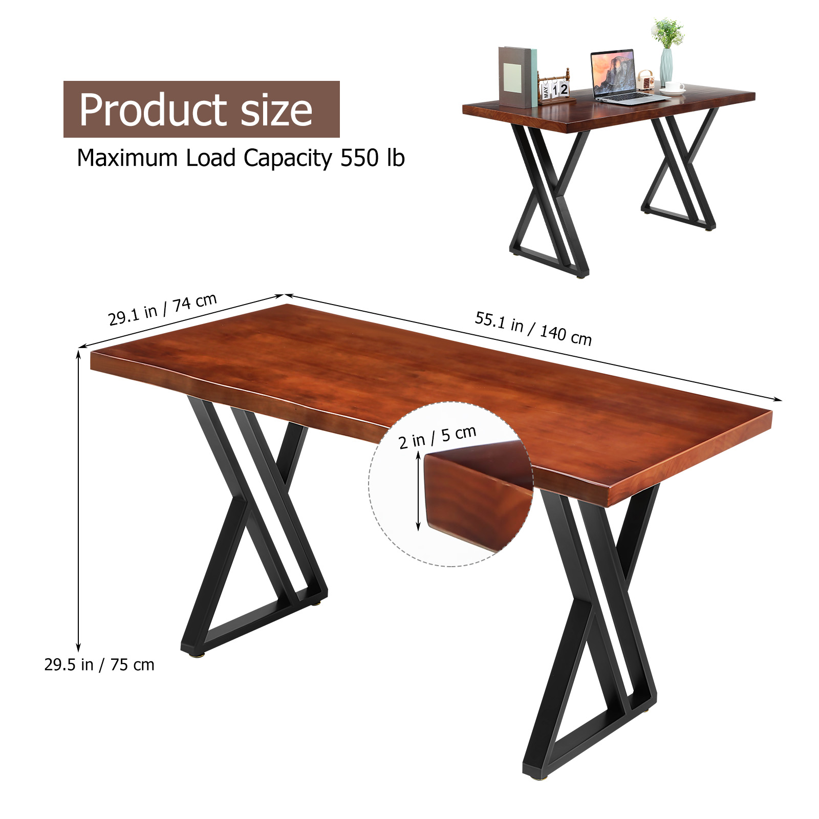 Heavy-Duty Solid Wood Computer – Office Furniture Dimensions recenzja i cena