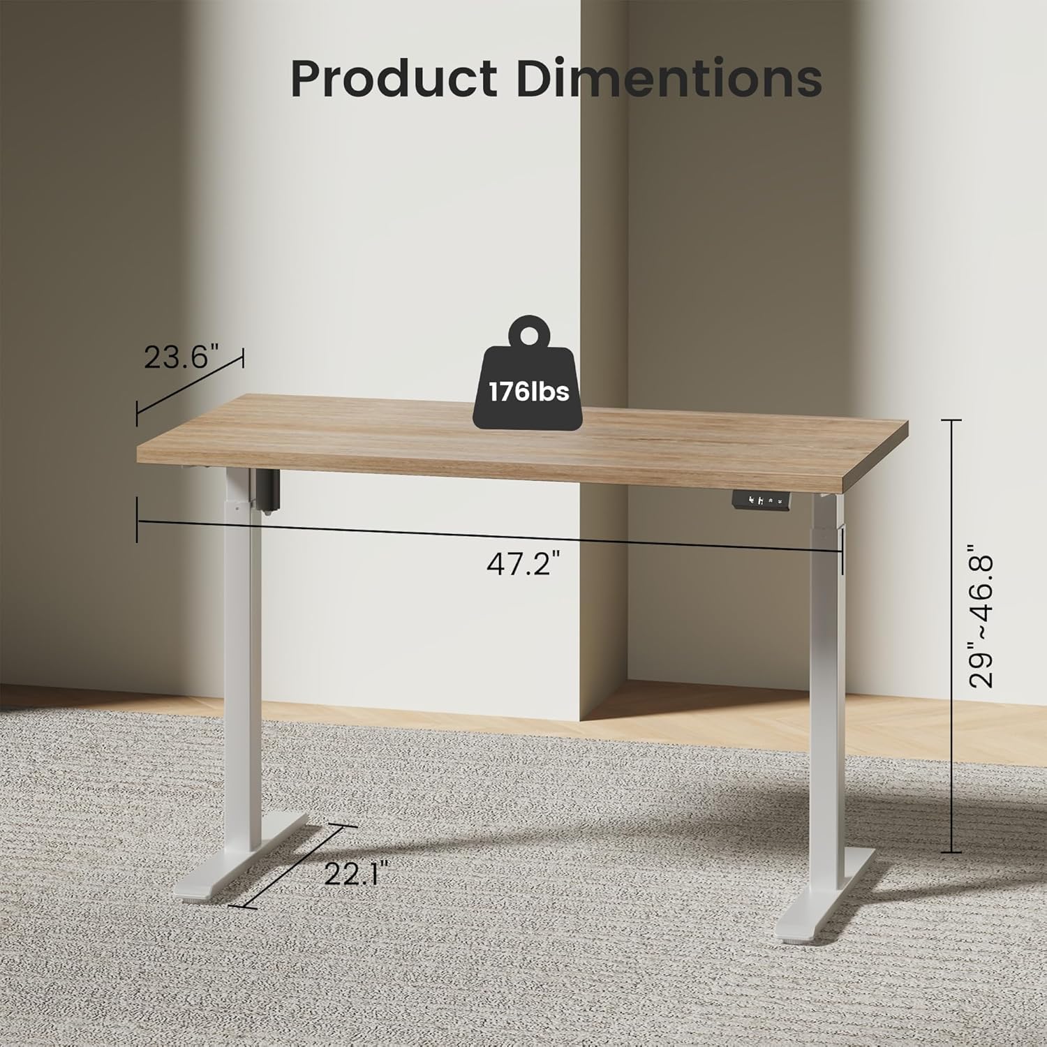 Electric Standing Desk with St – Office Furniture Credenza recenzja i cena