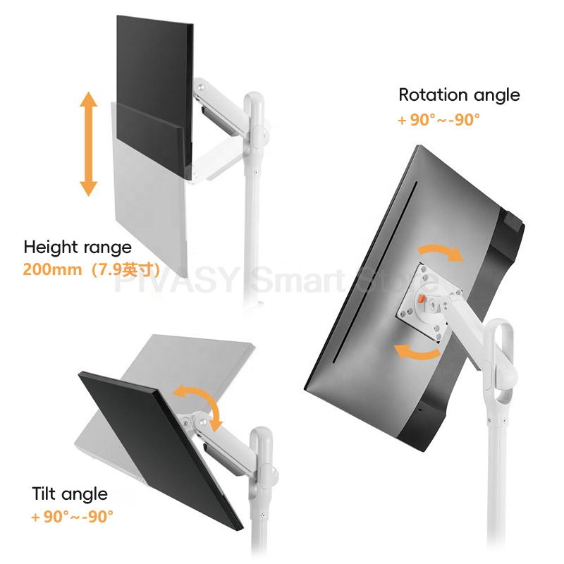 Rolling Mobile TV Cart on 5 Wh – Adjustable Monitor Mount recenzja i cena