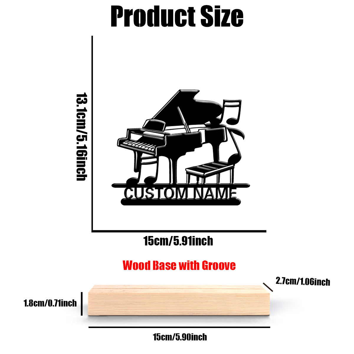 Personalized Piano Silhouette  – Office Furniture Names recenzja i cena